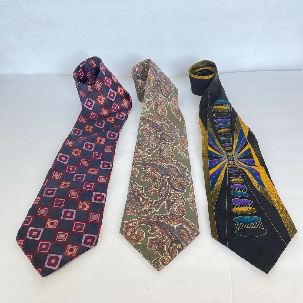 Bundle 3 ties Ted Baker Christian Dior Emilio Romano - Picture 4 of 7